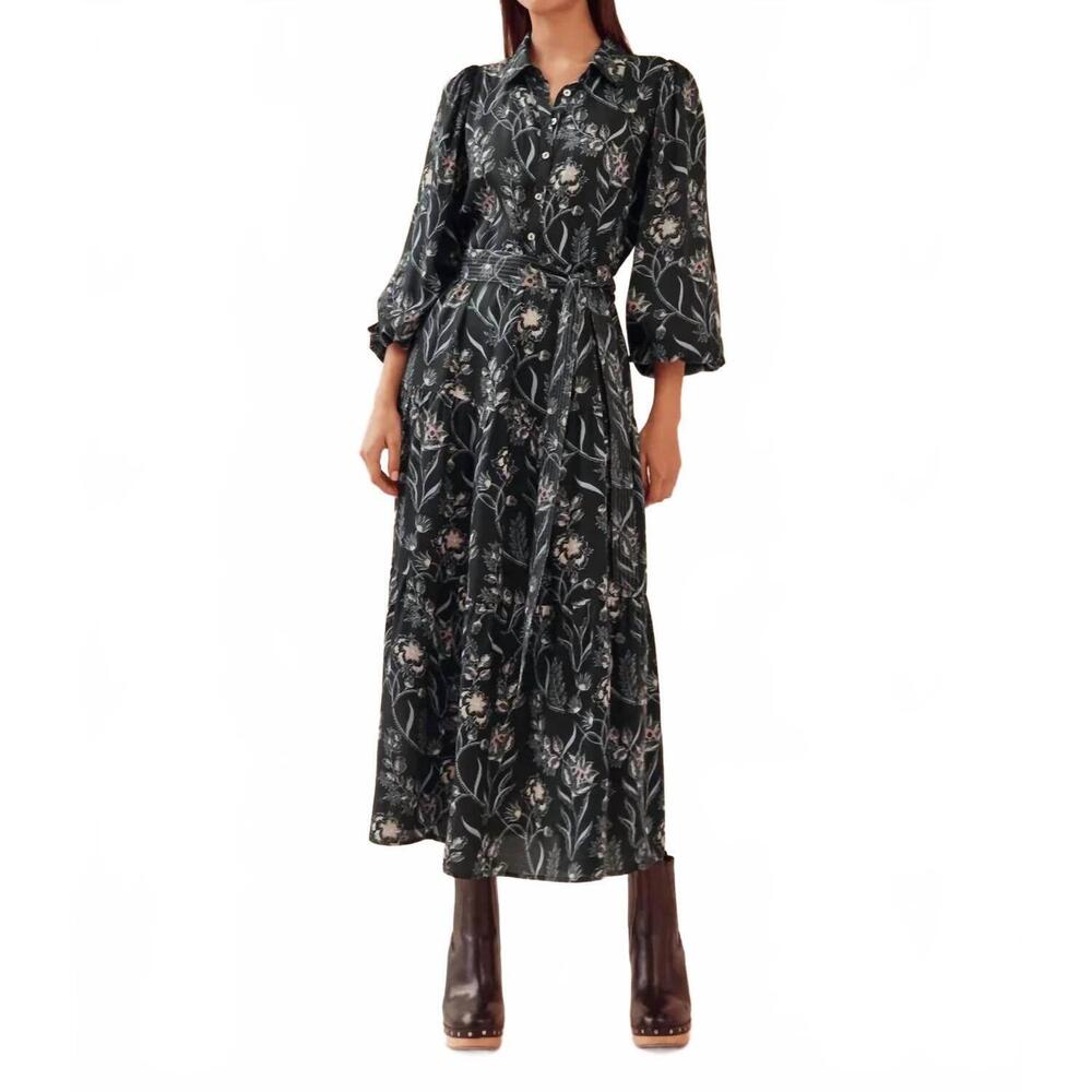 NEW OMIKA emery midi dress in sofi midnight